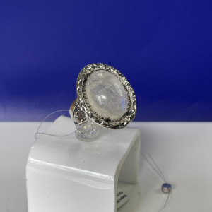 Кольцо к1933 (9.29 г), серебро,  Молочно-голубой Адуляр купить в интернет-магазине Циркон С