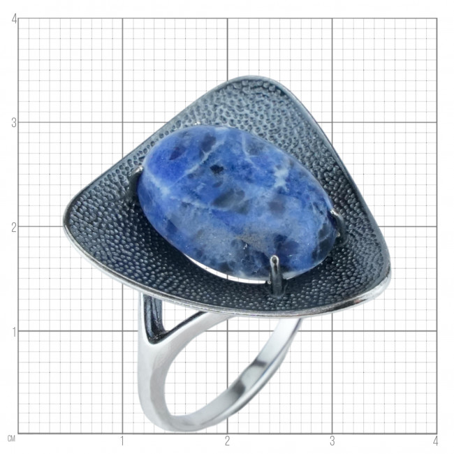 Серебряное кольцо Циркон к1937, синий, содалит Кольцо к1937 (7.10 г), серебро, синий, содалит купить в интернет-магазине Циркон С
