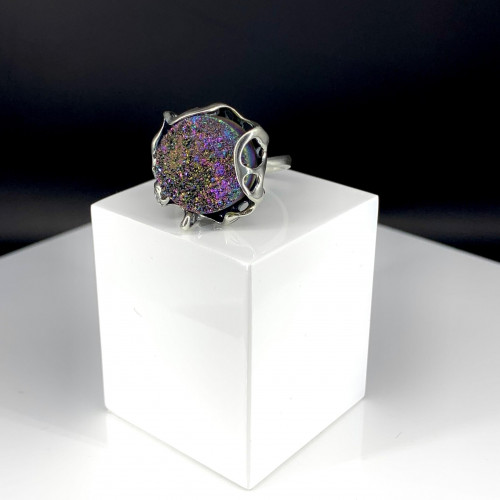 Кольцо к1944 (9.49 г), серебро,  Фиолетовый Друза Кварц купить в интернет-магазине Циркон С