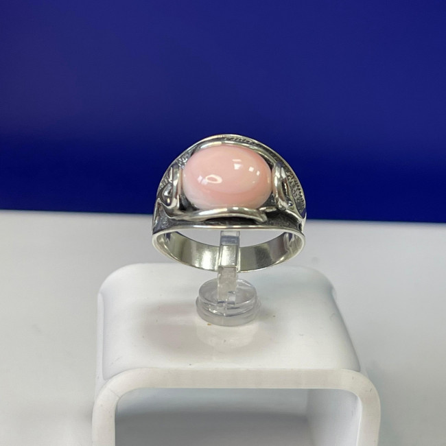 Кольцо к1987 (6.35 г), серебро, розовый, коралл купить в интернет-магазине Циркон С