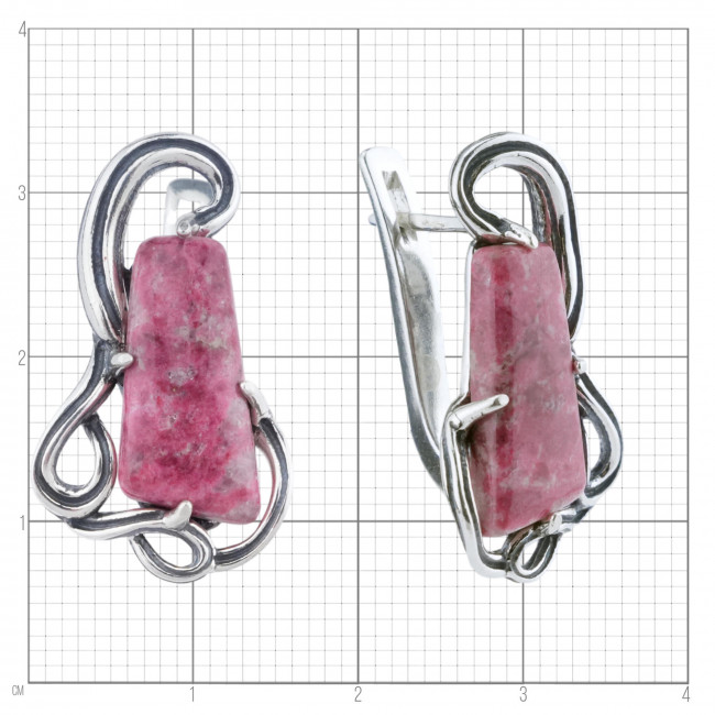 Серьги с1992 (9.71 г), серебро, розово-бордовый, тулит купить в интернет-магазине Циркон С