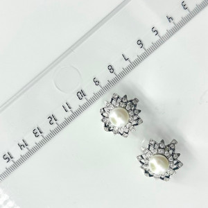Серьги из серебра с жемчугом с2162