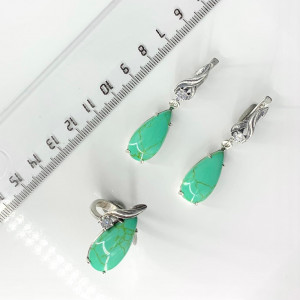 Висячие серебряные серьги с2295