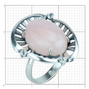 Кольцо к2383 (7.70 г), серебро,  Розовый, Белый Морганит, Топаз купить в интернет-магазине Циркон С