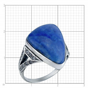 Кольцо из серебра 925 пробы с фианитами к2462