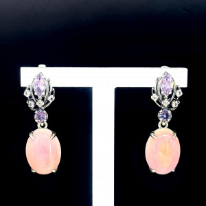 Серьги с ларимаром из серебра с2506