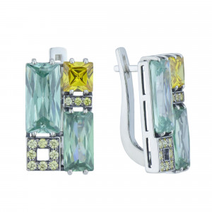 Серьги из серебра с фианитами с2552