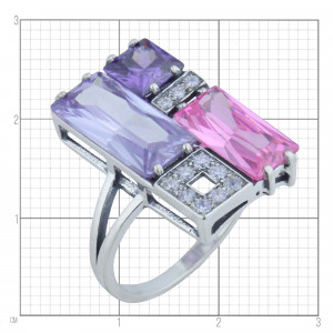 Серебряное кольцо с фианитами к2552