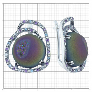 Серебряные серьги с аметистом с2554