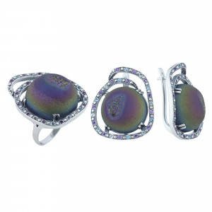 Серебряные серьги с аметистом с2554