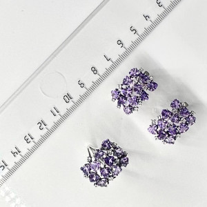 Серебряные серьги с аметистом с2556