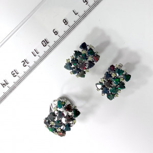 Серьги из серебра с опалом с2556