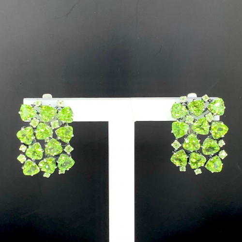 Серьги с2556 (9.95 г), серебро,  Белый, Зелено-желтый Топаз, Хризолит купить в интернет-магазине Циркон С