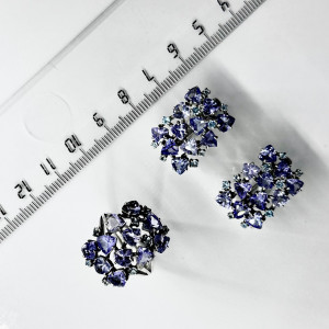 Серьги с2556 (9.28 г), серебро,  Голубовато-фиолетовый, Голубой Танзанит, Топаз Скай купить в интернет-магазине Циркон С