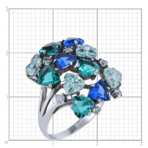 Кольцо из серебра 925 пробы с фианитами к2556