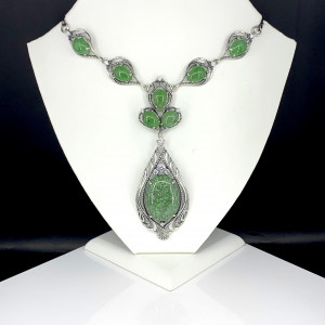 Серебряное колье с фианитами кл2577