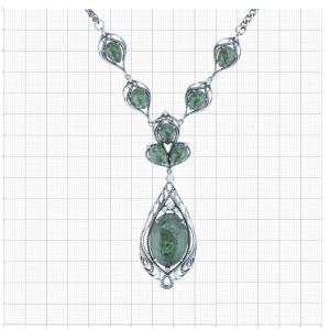 Колье из серебра с фианитами кл2577