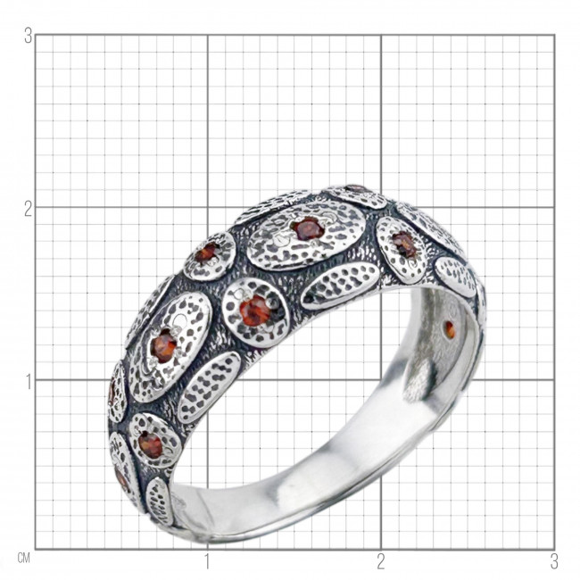 Кольцо к2686 (3.90 г), серебро, красный, фианит купить в интернет-магазине Циркон С