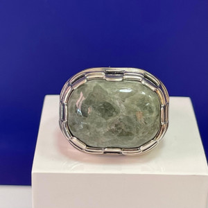 Кольцо к4007 (10.78 г), серебро,  Зеленый Жадеит купить в интернет-магазине Циркон С