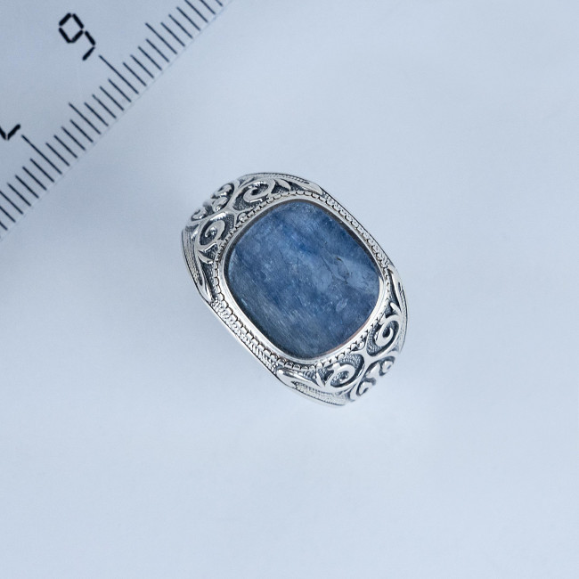 Кольцо к411 (5.99 г), серебро, синий, кианит купить в интернет-магазине Циркон С