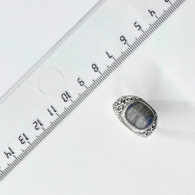 Кольцо к411 (5.28 г), серебро, синий, лабрадор купить в интернет-магазине Циркон С