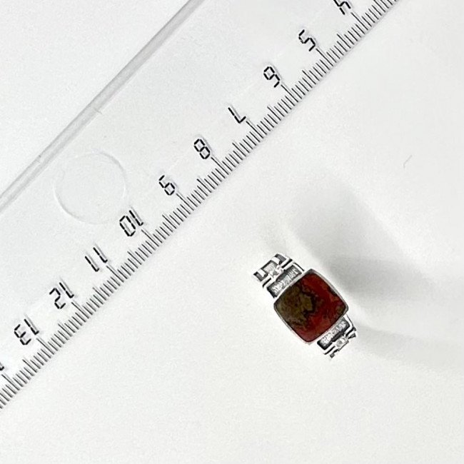 Кольцо к487 (4.86 г), серебро, белый, красный, топаз, яшма купить в интернет-магазине Циркон С
