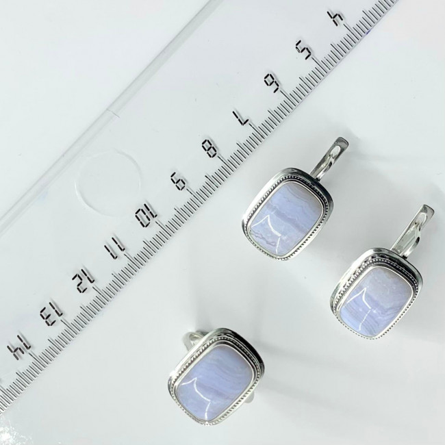 Серьги с703 (10.90 г), серебро, голубой, агат купить в интернет-магазине Циркон С