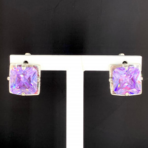 Серьги с крупным камнем из серебра с720